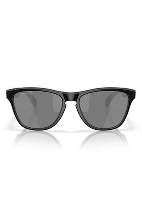 Oakley 53mm Prizm Polarized Round Sunglasses in Matte Black /Polar at Nordstrom