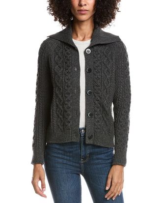 Fort&eacute; Cashmere Wool & Cashmere-Blend Luxe Cable Cardigan