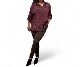 Made in Italy Savannah Flow Blouse In Mulberry