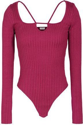 8 by YOOX RIBBED-KNIT LONG SLEEVE BODYSUIT