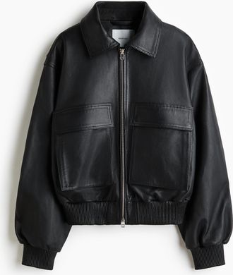 H&M Lederjacke - Schwarz