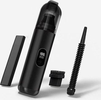 OEM Aspiradora Port&aacute;til Inal&aacute;mbrica Para Coche - Mini Aspiradora Recargable Port&aacute;til Para Coche - Negra - 3 Accesorios - 10000 Pa