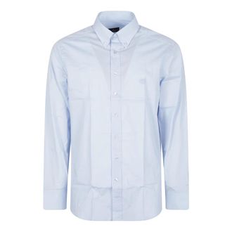 Etro Long Sleeve Pegaso Logo Roma Button Down Shirt - Heren - Zakelijke Overhemden - Blauw - L - Katoen - Overhemden