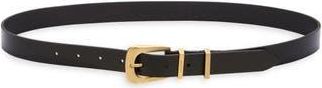 AllSaints Double Keeper Leather Belt in Black /Antique Brass at Nordstrom Rack, Size X-Small