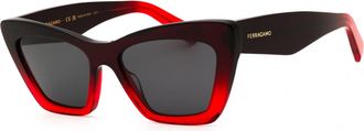 Ferragamo SF929SN 615 Transparent Dark Red Gradient/Smoke