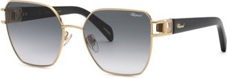 Chopard SCHM22S 0300 Mens Sunglasses Gold Size 57
