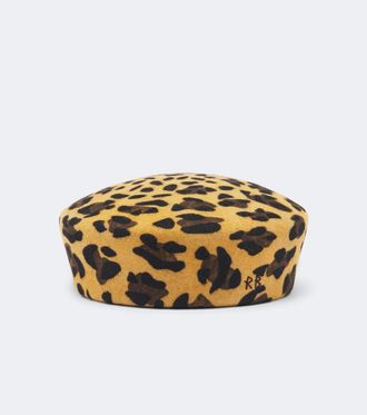 Ruslan Baginskiy Logo wool leopard-print hat