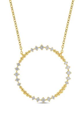 Bony Levy Mykonos Diamond Open Circle Pendant Necklace in 18K Yellow Gold/diamond at Nordstrom, Size 20