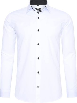 Rusty Neal Mens Shirt Premium Slim Fit Long Sleeve Stretch Contrast Shirt Business Shirts Casual Shirt - - M