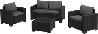 Keter California 4 Seater Outdoor Garden Furniture Lounge Set - Graphite