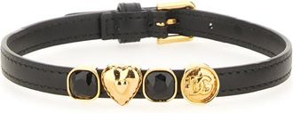 Dolce & Gabbana Black Leather Choker Necklace