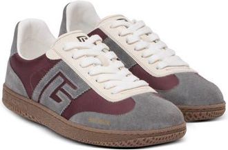 Balmain Swan suede and nylon trainers in Red at Nordstrom, Size 41