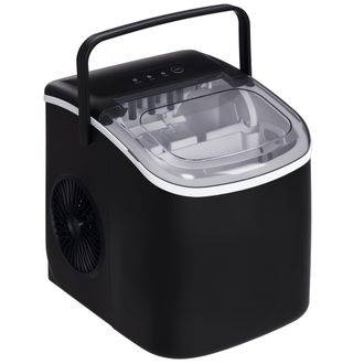 HOMCOM Fabricador De Hielo: 12 Kg En 24 Horas, 9 Cubitos De Hielo En 6 A 12 Minutos, Dep&oacute;sito De Agua De 1,3 L, Dimensiones: 22,2 X 29,4 X 29 Cm, Negro