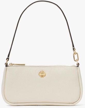 Kate Spade New York Womens Kayla Pebbled Leather Convertible Wristlet - White - One Size