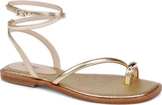 L'agence Mariana Ankle Strap Sandal in Gold Lizard at Nordstrom, Size 6.5