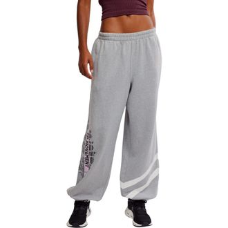 Free People FP Movement All Star Oversize Graphic Joggers in Heather Grey/white at Nordstrom Rack, Size X-Large