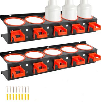 OEM Paquete De 2 Soportes De Pared Para Botellas De Spray Con Ganchos, Accesorio De Limpieza Para Coche Y Belleza, Soporte De Pared Para Botellas De Spray