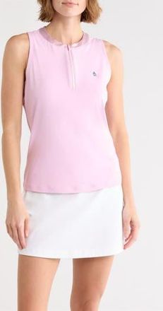 Original Penguin Mock Neck Golf Polo Tank in Charm Pink at Nordstrom Rack, Size X-Small