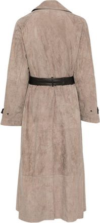 Emporio Armani Belted Suede Coat - Beige