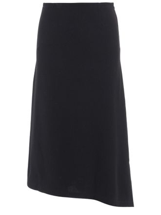 Niccol&ograve; Pasqualetti Black Asymmetrical Hem Midi Skirt