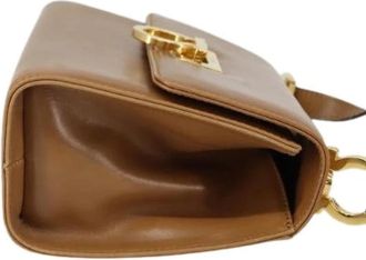 Ferragamo Pre-owned Leren Mini Schoudertas - Dames - Vintage Mini Tas - Bruin - ONE Size - Leer - Vintage