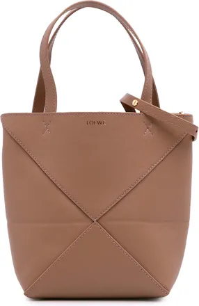 Loewe Pre-owned Womens Origami Tote Geometric Panels - Rose Gold Leather - One Size