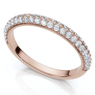 Pompeii3 1/4Ct TW Diamond Micro Pave Wedding Ring Stackable Band 14k Gold Lab Grown