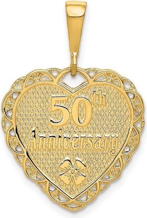 Diamond2Deal 14k Yellow Gold Reversible 50th ANNIVERSARY Charm