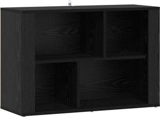 vidaXL Vitrina Roble Negro 80 X 30 X 53 Cm Madera Contrachapada Vidaxl