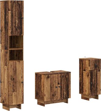 vidaXL Juego De Armarios De Ba&ntilde;o De 3 Piezas Ede Madera De Ingenier&iacute;a Vidaxl