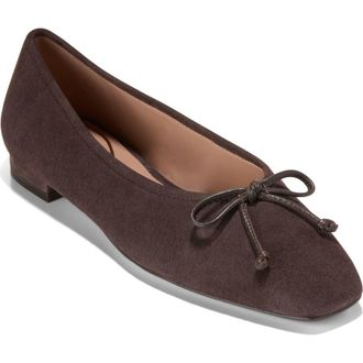 Cole Haan Bethany Ballerina Flat in Dark Chocolate Suede at Nordstrom Rack, Size 10