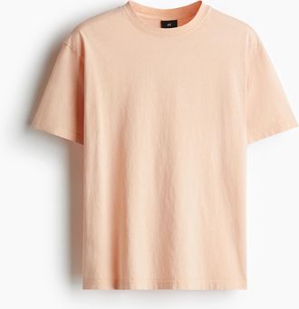 H&M Ausgewaschenes T-Shirt in Loose Fit - Pfirsichrosa