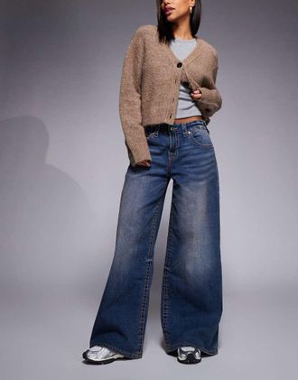 True Religion Jessie - Jeans super ampi lavaggio blu medio