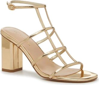 Marc Fisher Norene Dress Sandals Gold Ankle Strap Strappy HAWK652