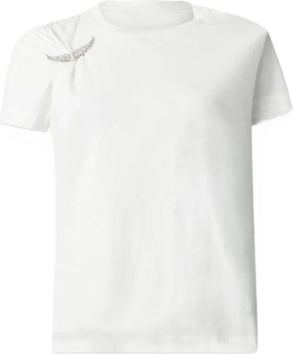 Zadig&Voltaire Suzan Hc Plisse Wings T-shirt - Dames - T-shirts - Wit - M - Tops