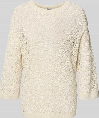 Joop Strickpullover mit 3/4-Arm Modell Kilana in Beige, Gr&ouml;&szlig;e 34