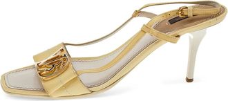 Louis Vuitton 80mm logo-embellished heeled sandals - Gold