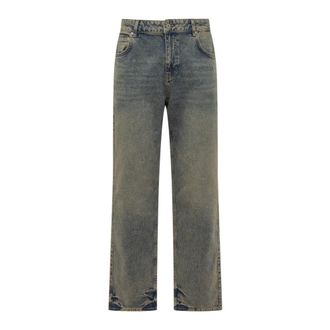 Represent Straight Jeans, male, Blue, Size: W33 R2 Straight Leg Denim