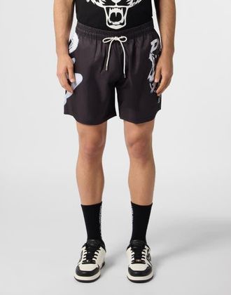 Plein Sport Printed Shorts Plein Sport Men in Black at Nordstrom, Size Xxx-Large