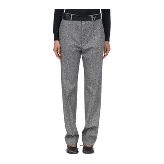 Maison Margiela Rechte broek - Dames - Broeken - Grijs - Maat: M Zijde