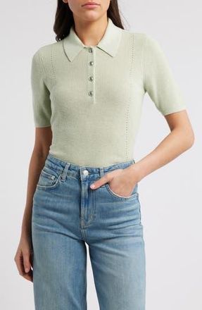 Rag & Bone Darcey Cotton & Cashmere Polo Sweater in Green at Nordstrom Rack, Size Xx-Small