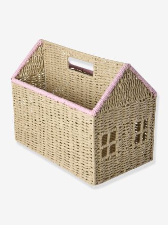 Rice Zeitungssammler Haus aus Papierkordel Pink rice rosa