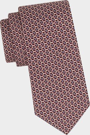 Ferragamo Men & apos;s Repeat Gancini Silk Tie