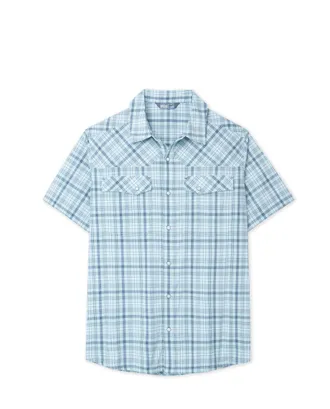Stio | Mens Eddy Shirt Short Sleeve, Size Extra Extra Extra Large in Windchill Plaid