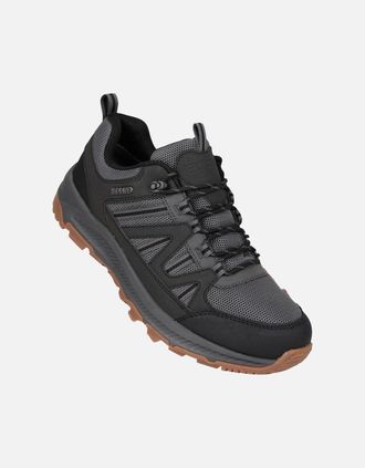 Mountain Warehouse Mens Mountain Warehouse Mens Route Suede Waterproof Outdoor Walking Shoes - Grey - Size: 11