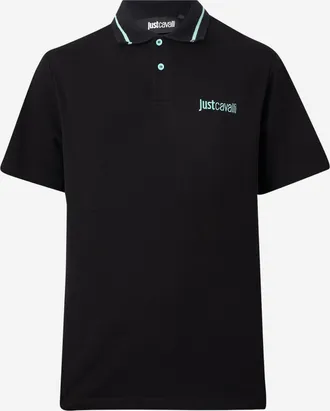 Just Cavalli Mens Polo Shirt Cotton Black T-shirts And Polos