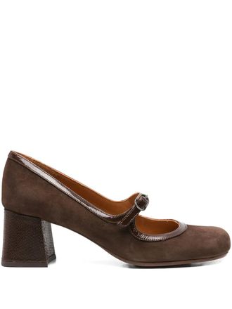 Chie Mihara 40mm block-heel buckled pumps - Brown