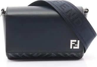 Fendi Pre-owned Cross Body Bags, male, Blue, Size: ONE SIZE Pre-owned Leather fendi-bags