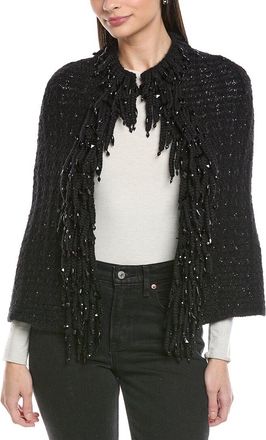 Valentino Mohair & Wool-Blend Fringe Poncho