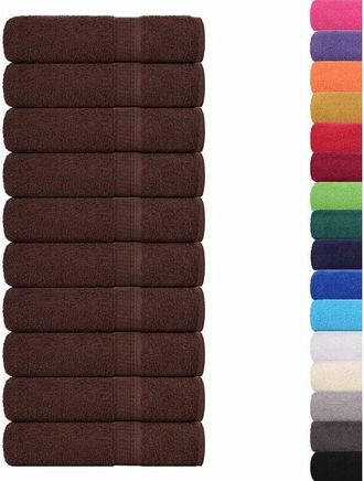 vidaXL Toallas De Mano 10 Uds 100% Algod&oacute;n Marr&oacute;n 50x100 Cm 360 Gsm Vidaxl